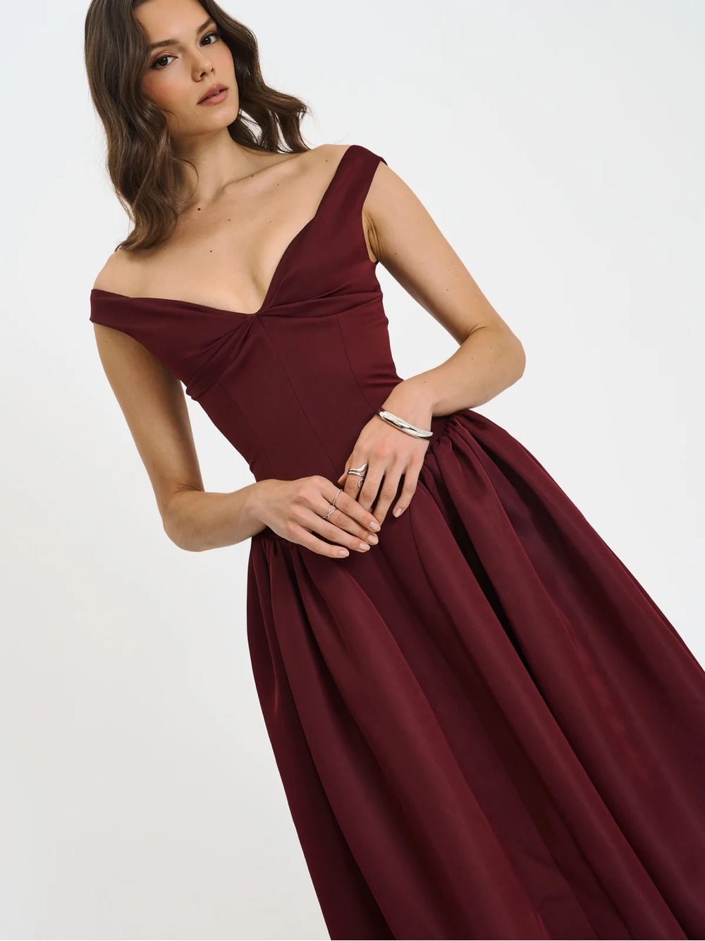 NWT Miss Circle Omella Burgundy Dress Size Small
